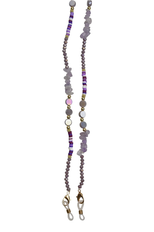 Lilac Crystal & Beaded Sunglasses Chain