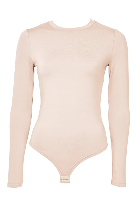 Beige Long Sleeve Bodysuit