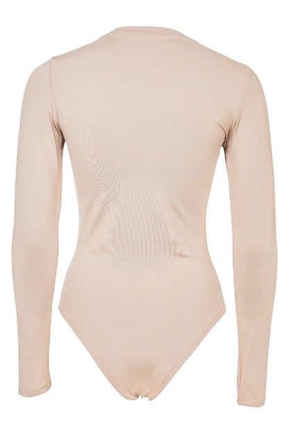 Beige Long Sleeve Bodysuit