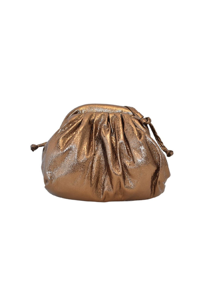 Bronze Metallic Mini Pouch Bag