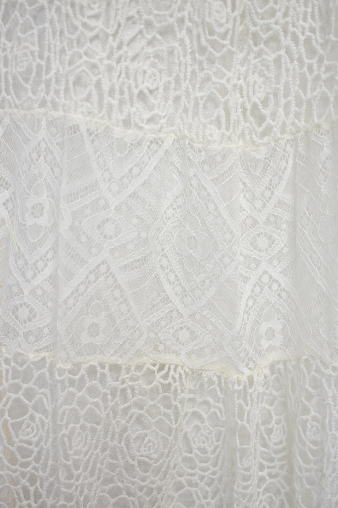 Cream Lace Tiered Maxi Skirt