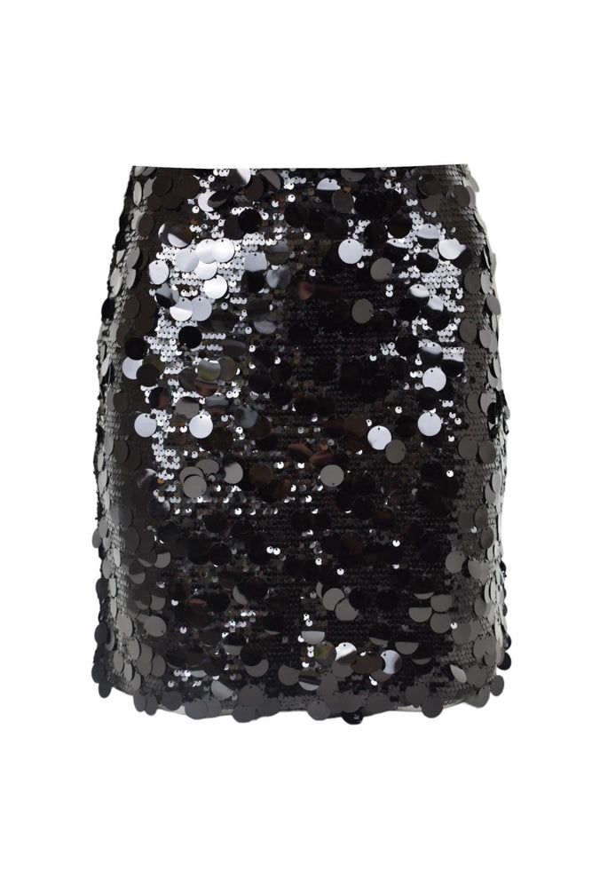 Black Sequined Disc Skirt