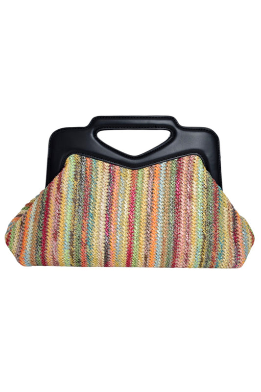 Black & Woven Multi Stripe Grab Bag