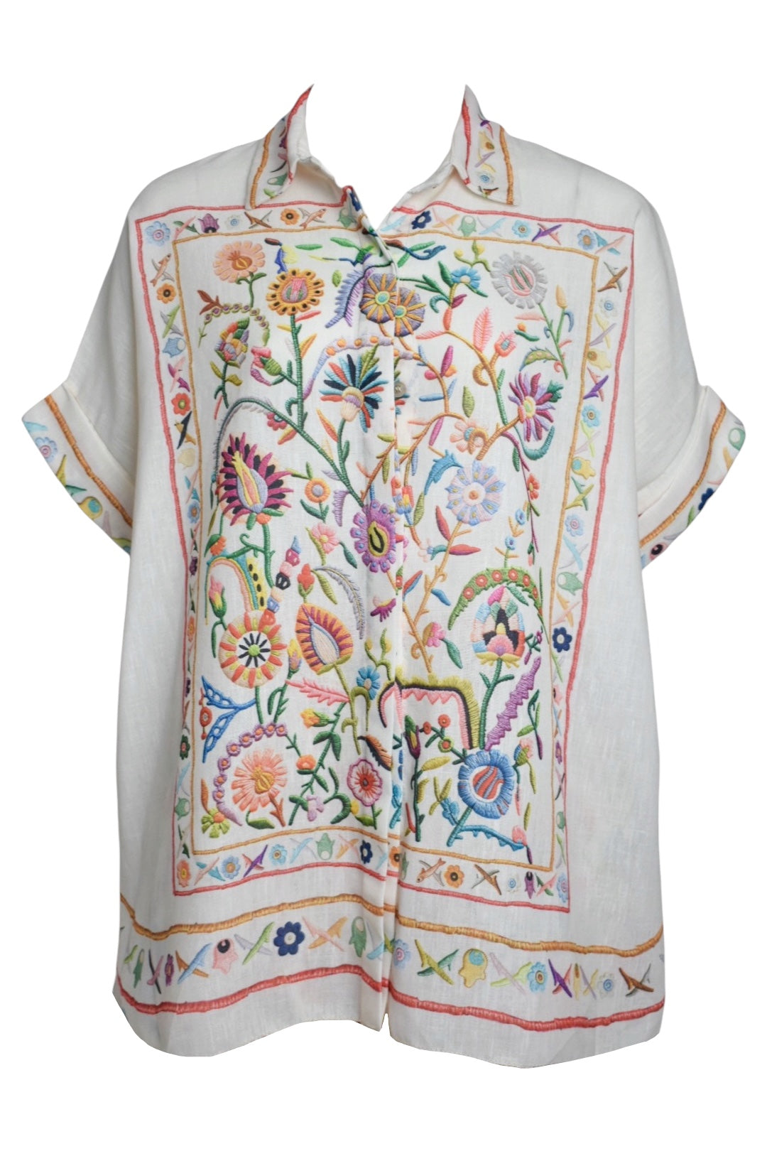 Beige Floral Print Short Sleeve Shirt & Shorts Co-ord