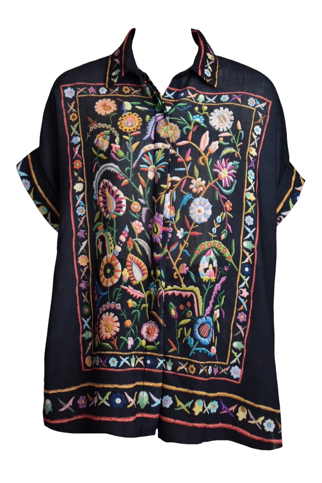 Black Floral Print Short Sleeve Shirt & Shorts Co-ord
