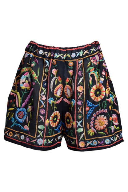 Black Floral Print Short Sleeve Shirt & Shorts Co-ord