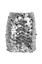 Silver Sequined Disc Skirt
