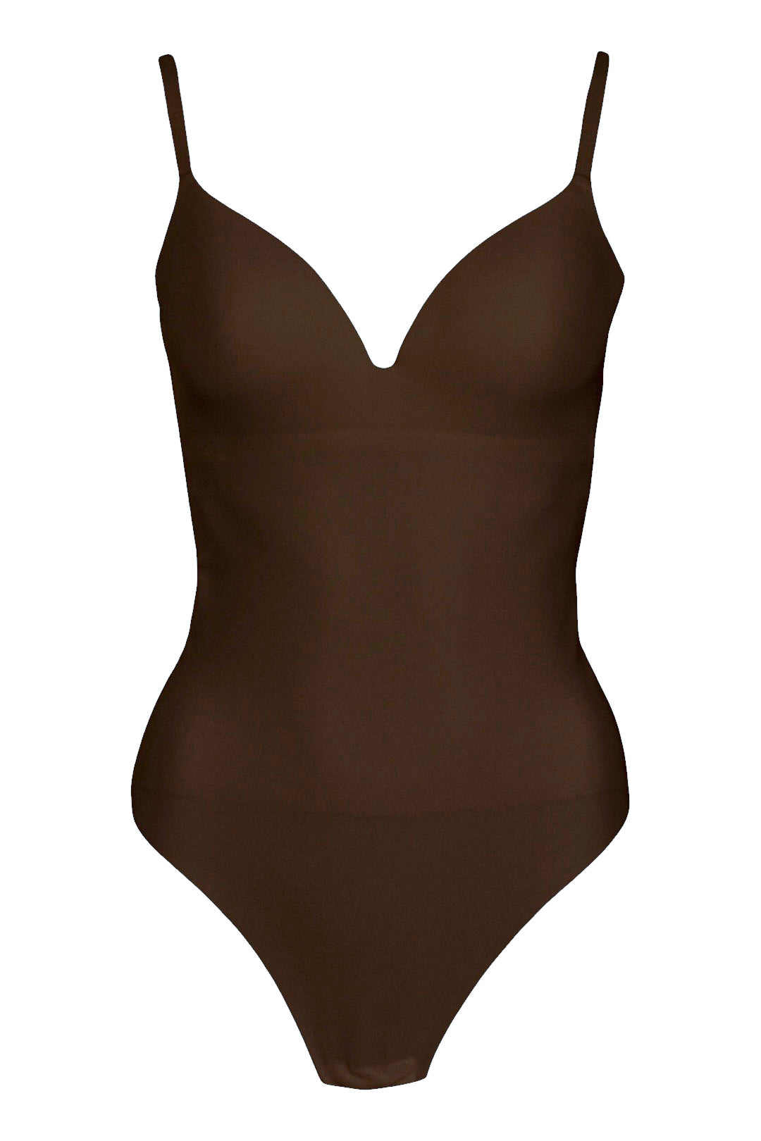 Brown Sculpted Bodysuit