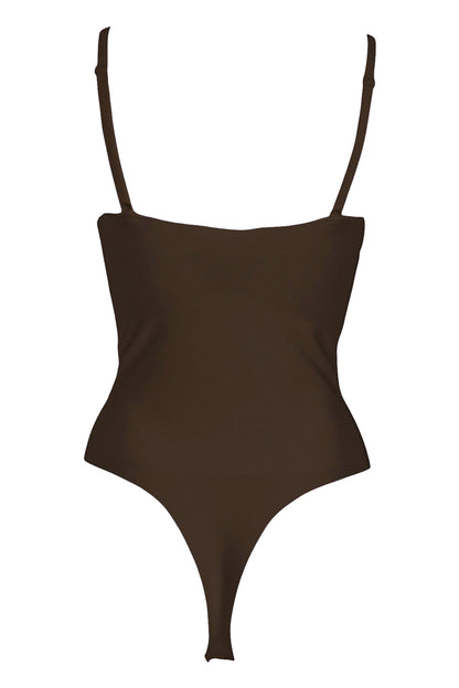Brown Sculpted Bodysuit