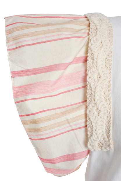 Pink Striped Frill Sleeve T-Shirt