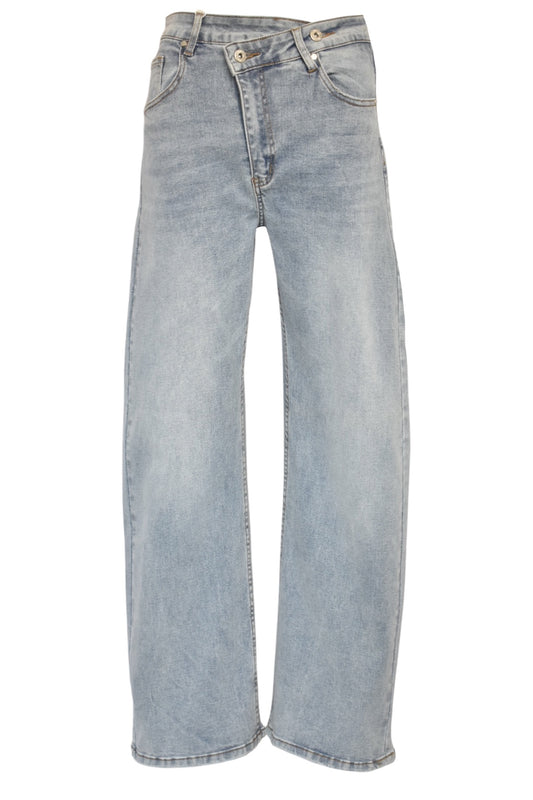 Light Denim Overlap Dad Fit Jeans