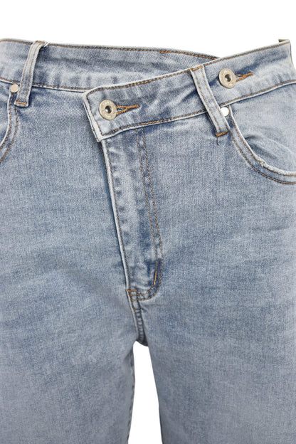 Light Denim Overlap Dad Fit Jeans