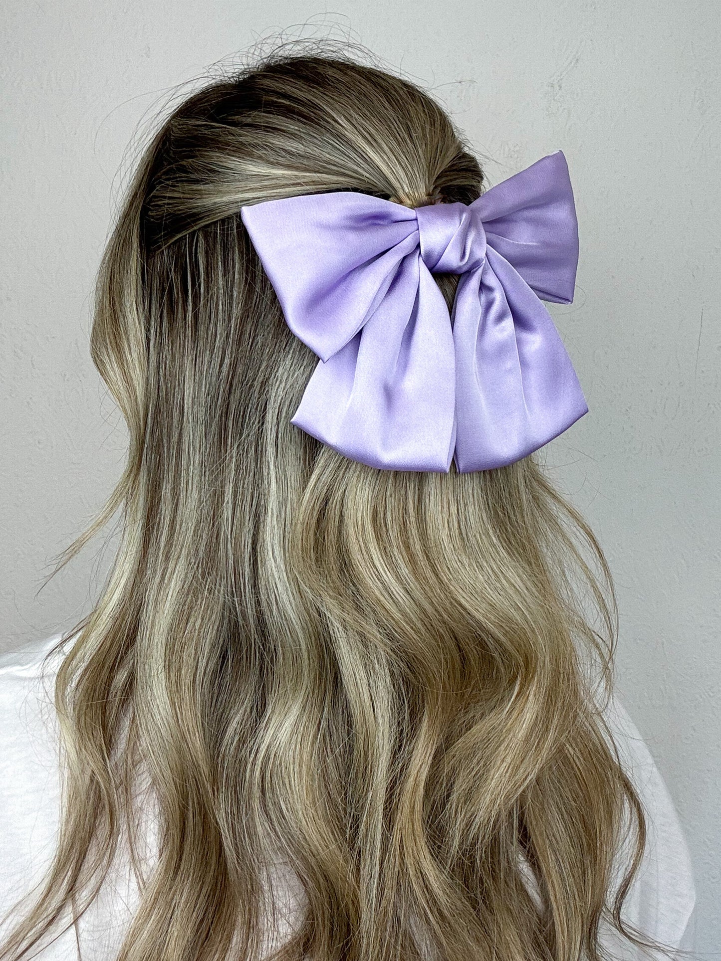 Lilac Satin Hair Bow