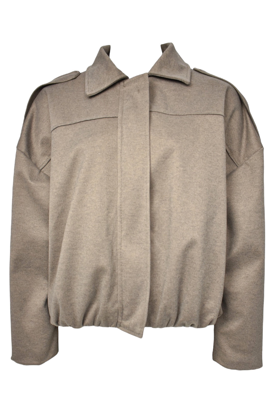 Mocha Collared Bomber Jacket