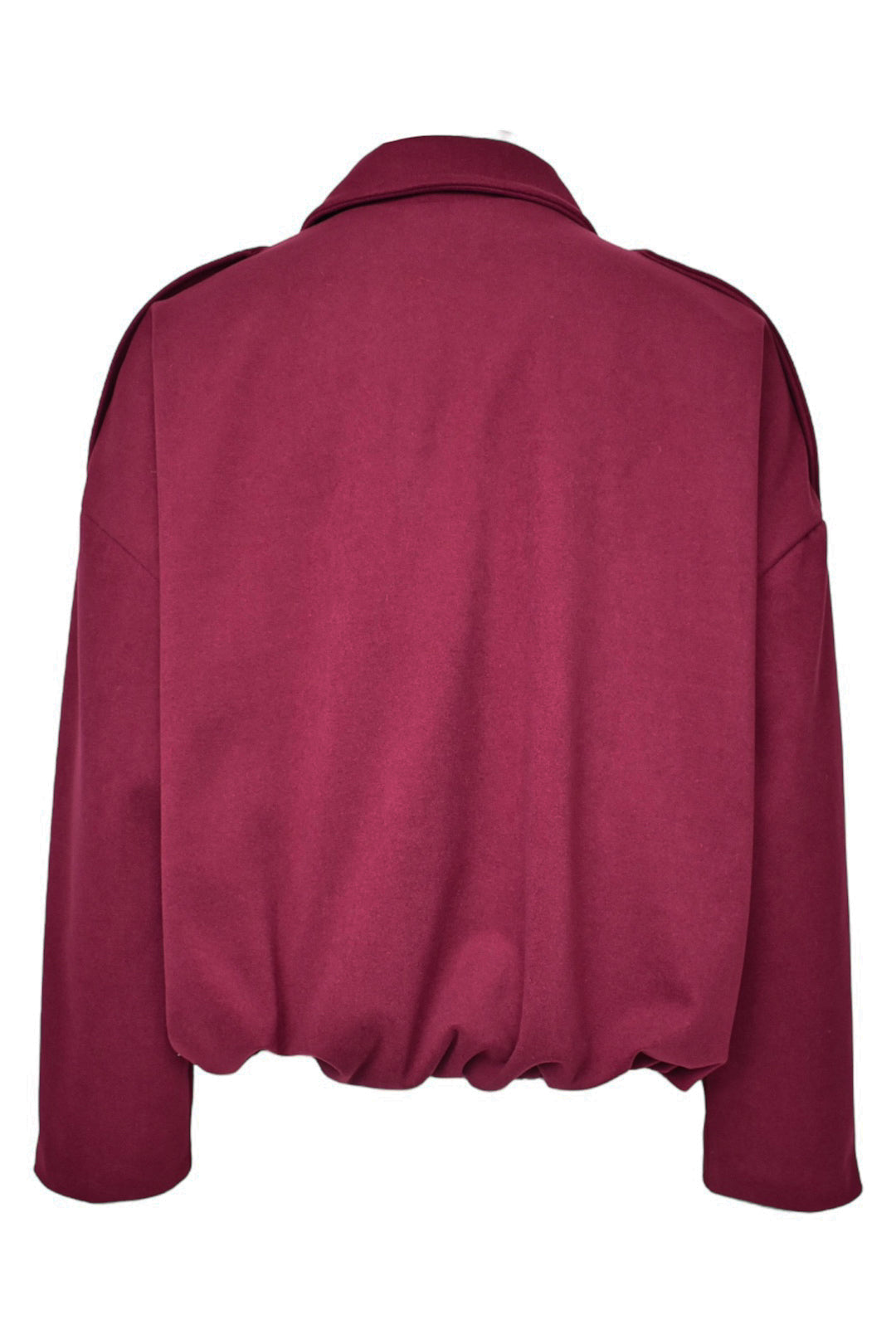 Burgundy Collared Bomber Jacket