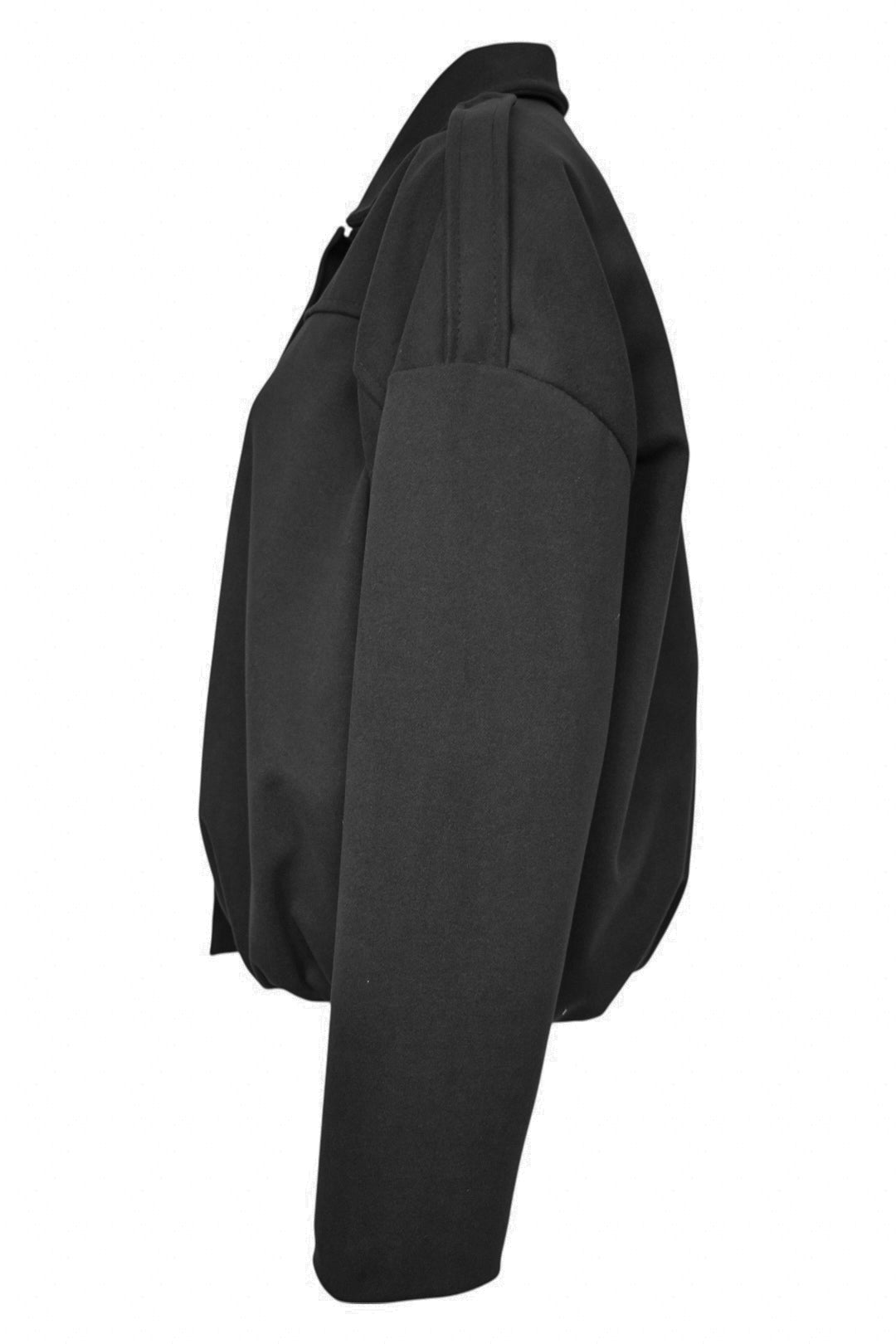 Black Collared Bomber Jacket