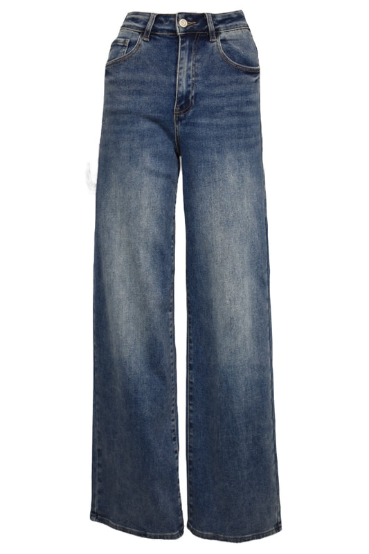 Mid Denim Straight Leg Jeans