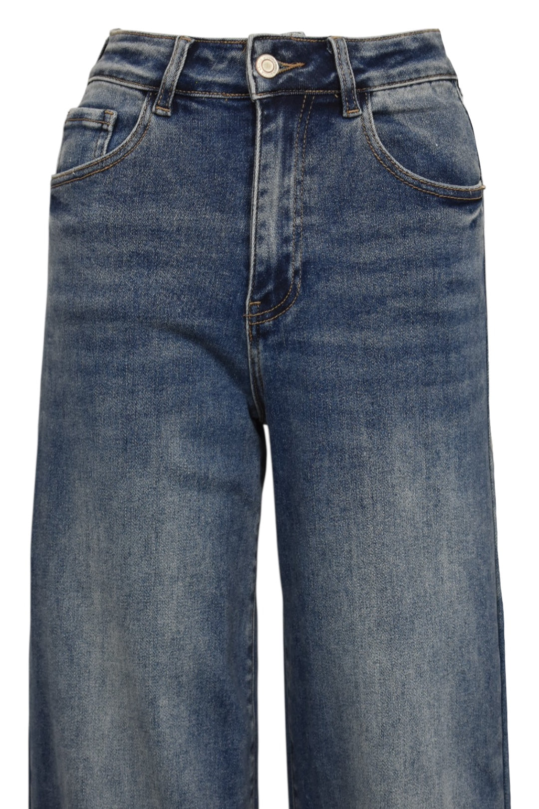 Mid Denim Straight Leg Jeans