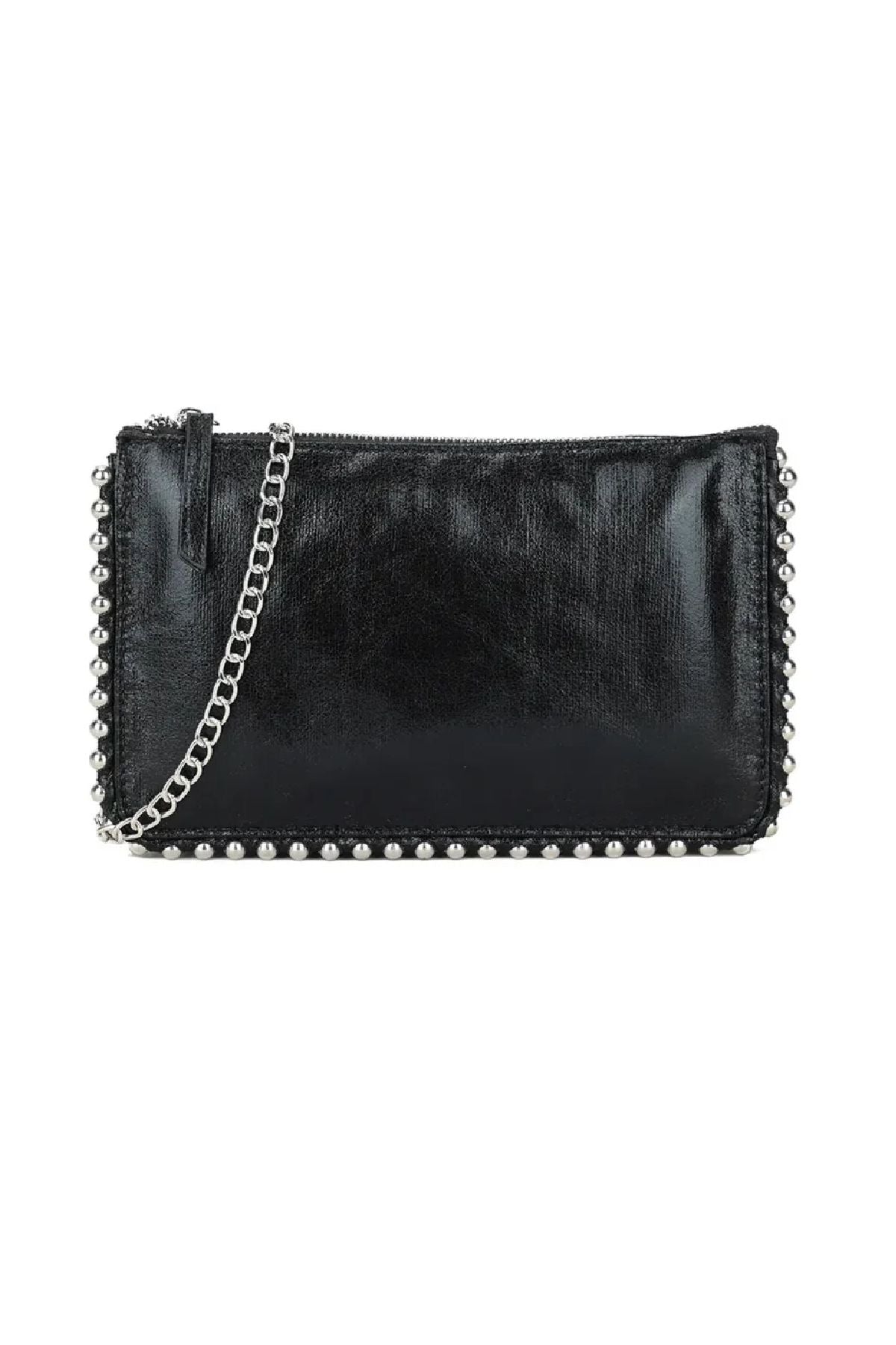 Black Bead Edge Cross Body Bag