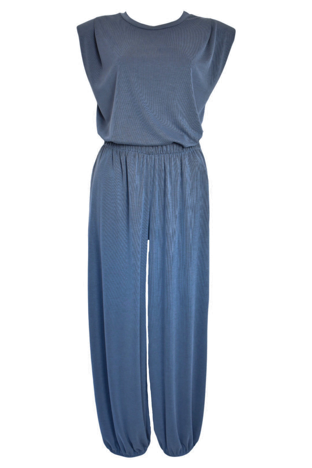 Blue Sleeveless Top & Cuffed Trousers Co-ord