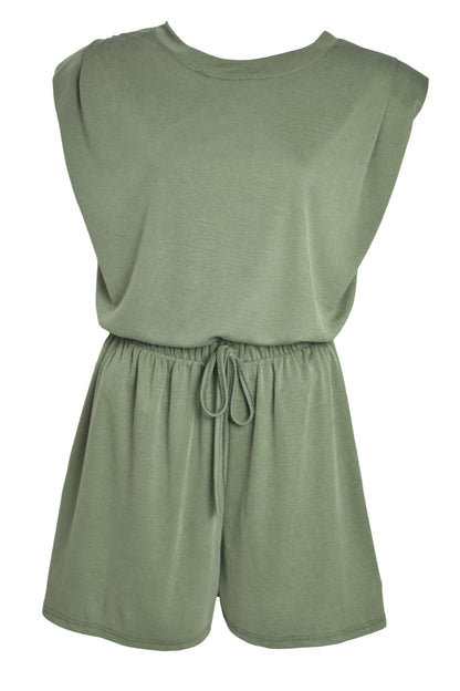 Khaki Padded T-Shirt & Shorts Co-ord