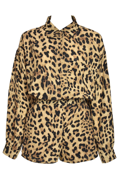Animal Print Shirt & Shorts Co-ord