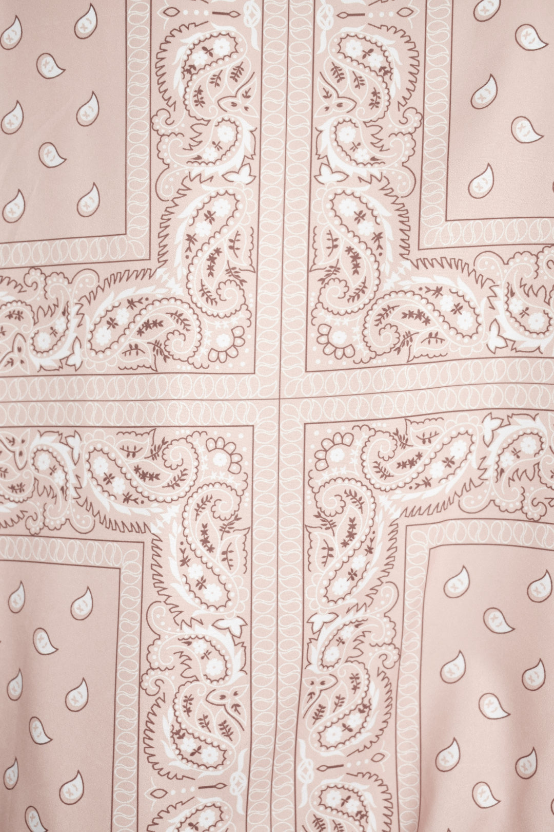 Beige Paisley Bandana Print Zipped Jacket & Shorts Co-ord