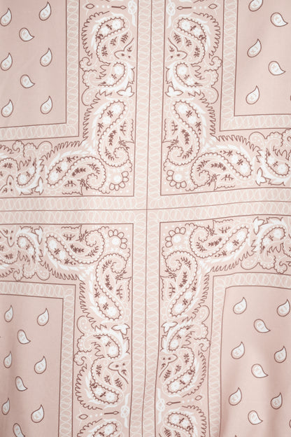 Beige Paisley Bandana Print Zipped Jacket & Shorts Co-ord
