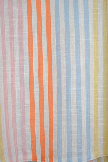 Pastel Striped Scalloped Crossover Back Shorts Co-ord