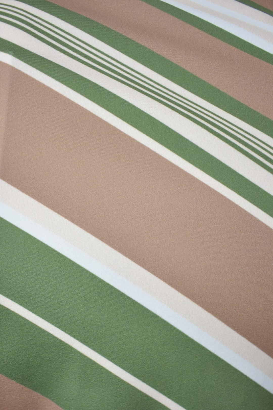 Khaki & Taupe Striped  One Shoulder Drape Dress