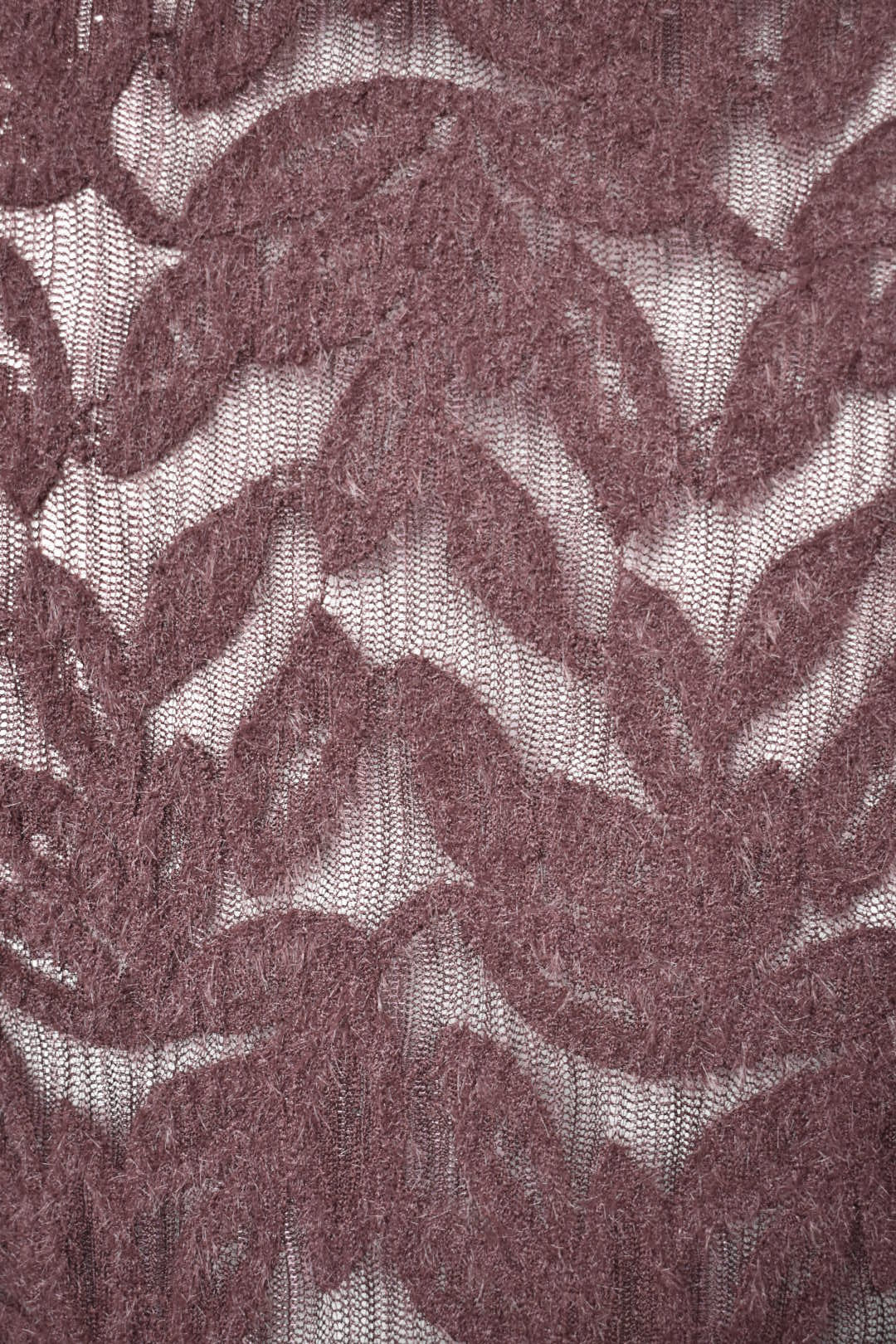 Brown Leaf Lace Sheer Top