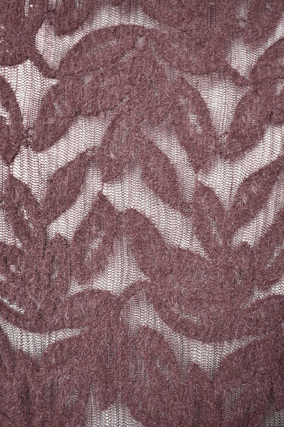 Brown Leaf Lace Sheer Top