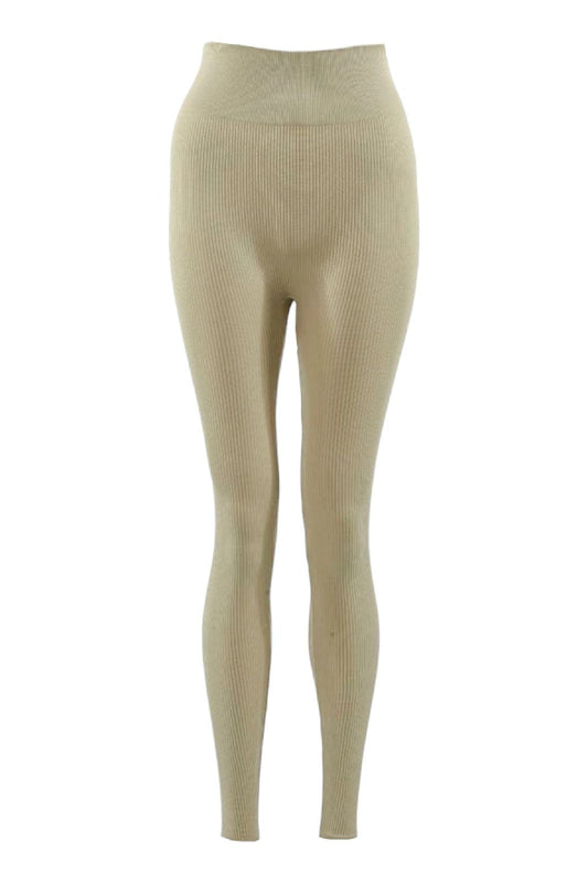 Taupe Ribbed Leggings