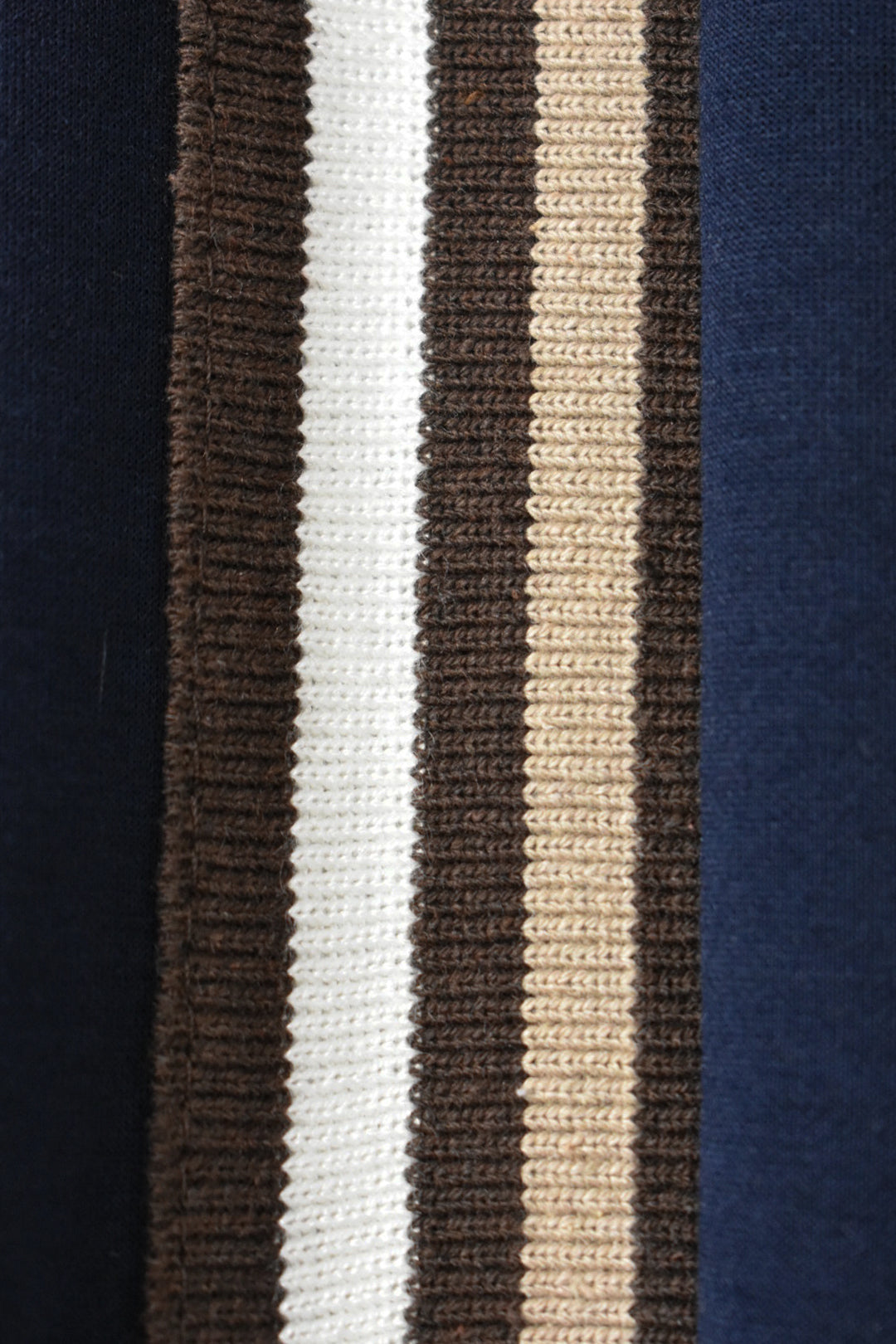 Navy & Brown Striped Zip Up Loungesuit