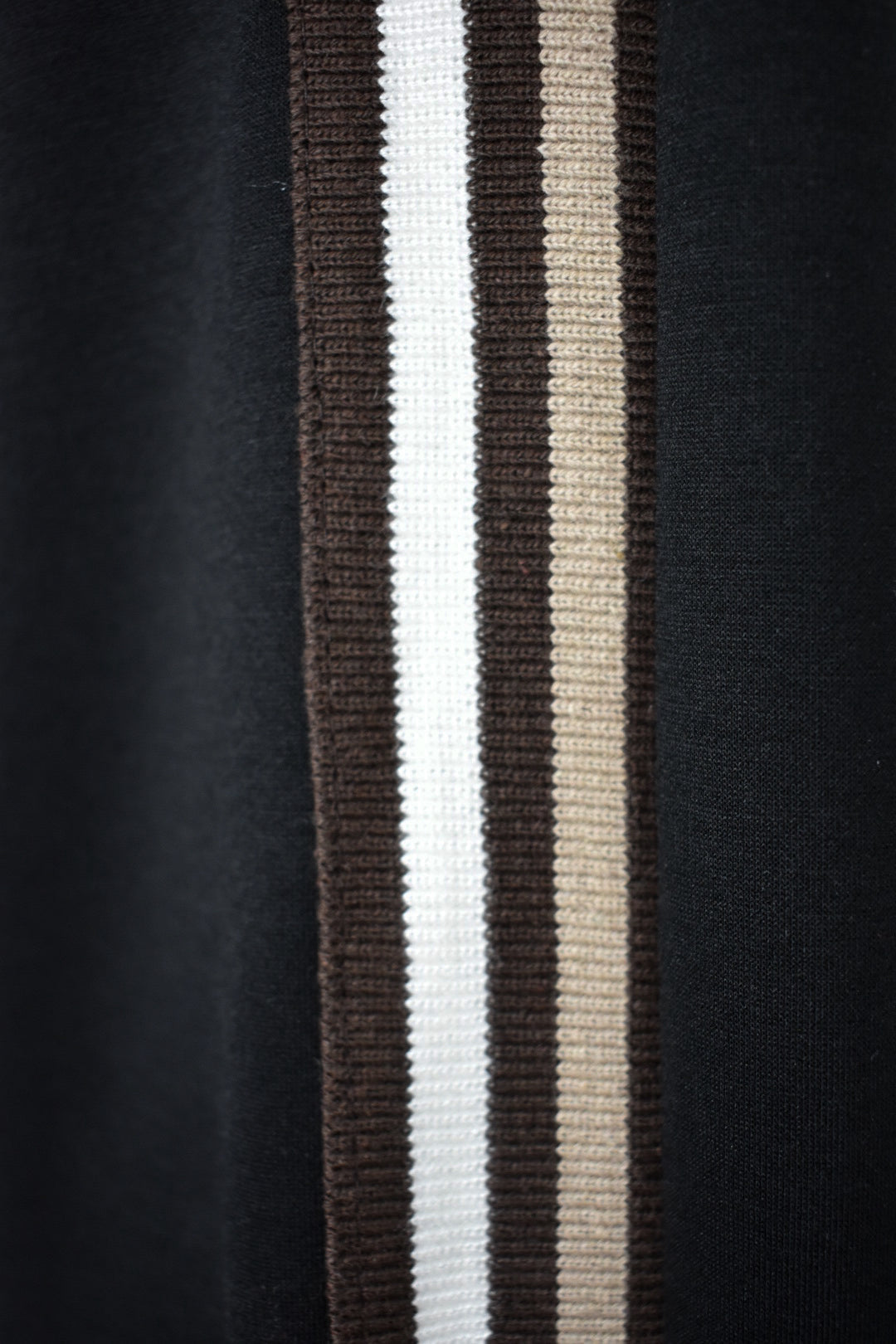 Black & Brown Striped Zip Up Jacket Lougesuit