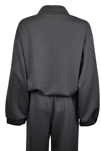 Black & Brown Striped Zip Up Jacket Lougesuit