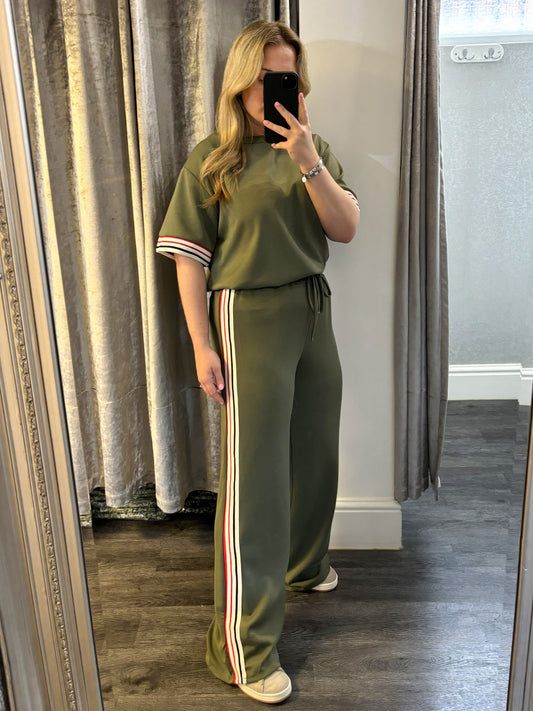 Khaki Side Striped Loungesuit