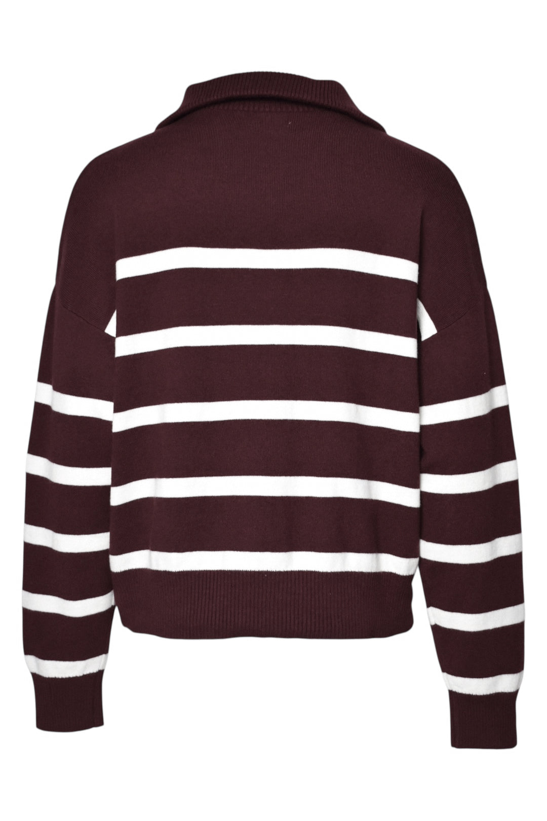 Brown Striped Quarter Zip Jumper