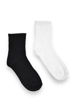 Black & White Ribbed Socks