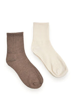 Brown & Beige Ribbed Socks