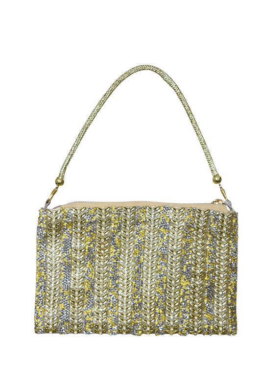 Gold Leaf Crystal & Diamante Bag