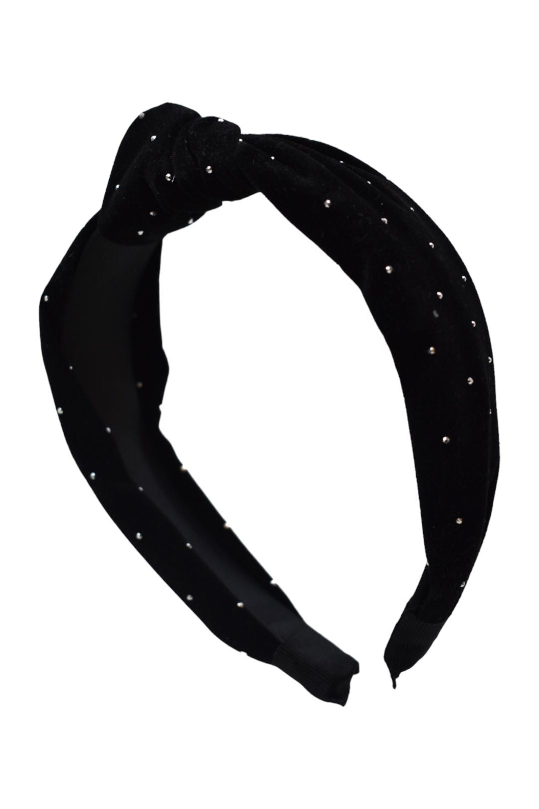 Black Velvet Studded Knot Hairband