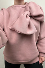 Pink Oversized Bow Sweatshirt