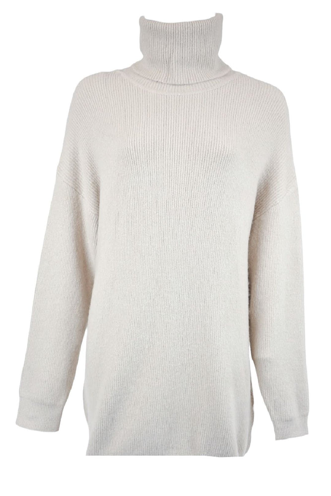 Oatmeal Knitted Roll Neck Jumper