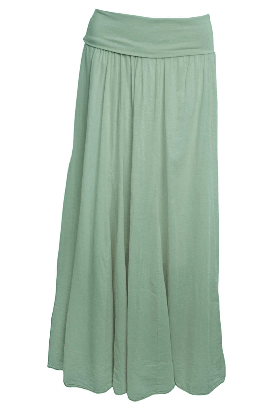 Sage Folded Waist Maxi Skirt