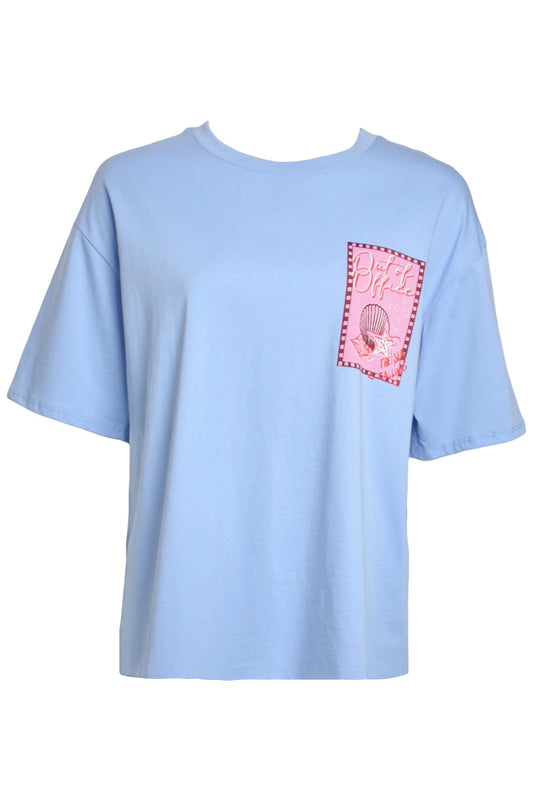Blue 'Out of Office' Print T-Shirt