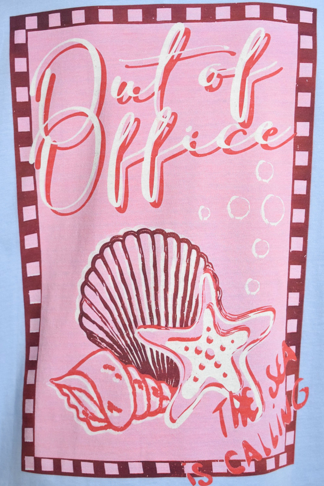 Blue 'Out of Office' Print T-Shirt