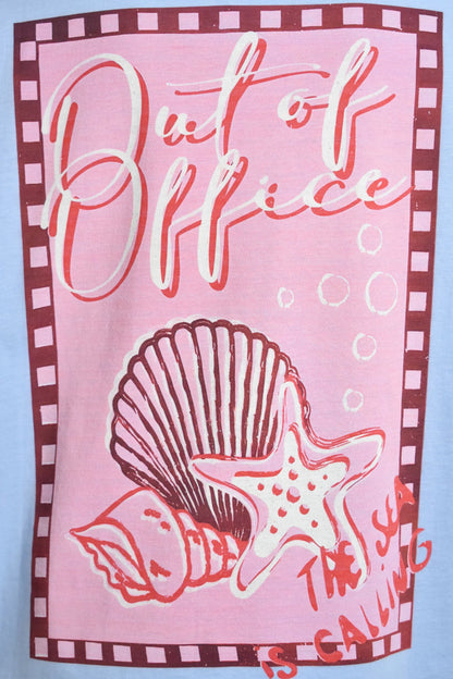 Blue 'Out of Office' Print T-Shirt