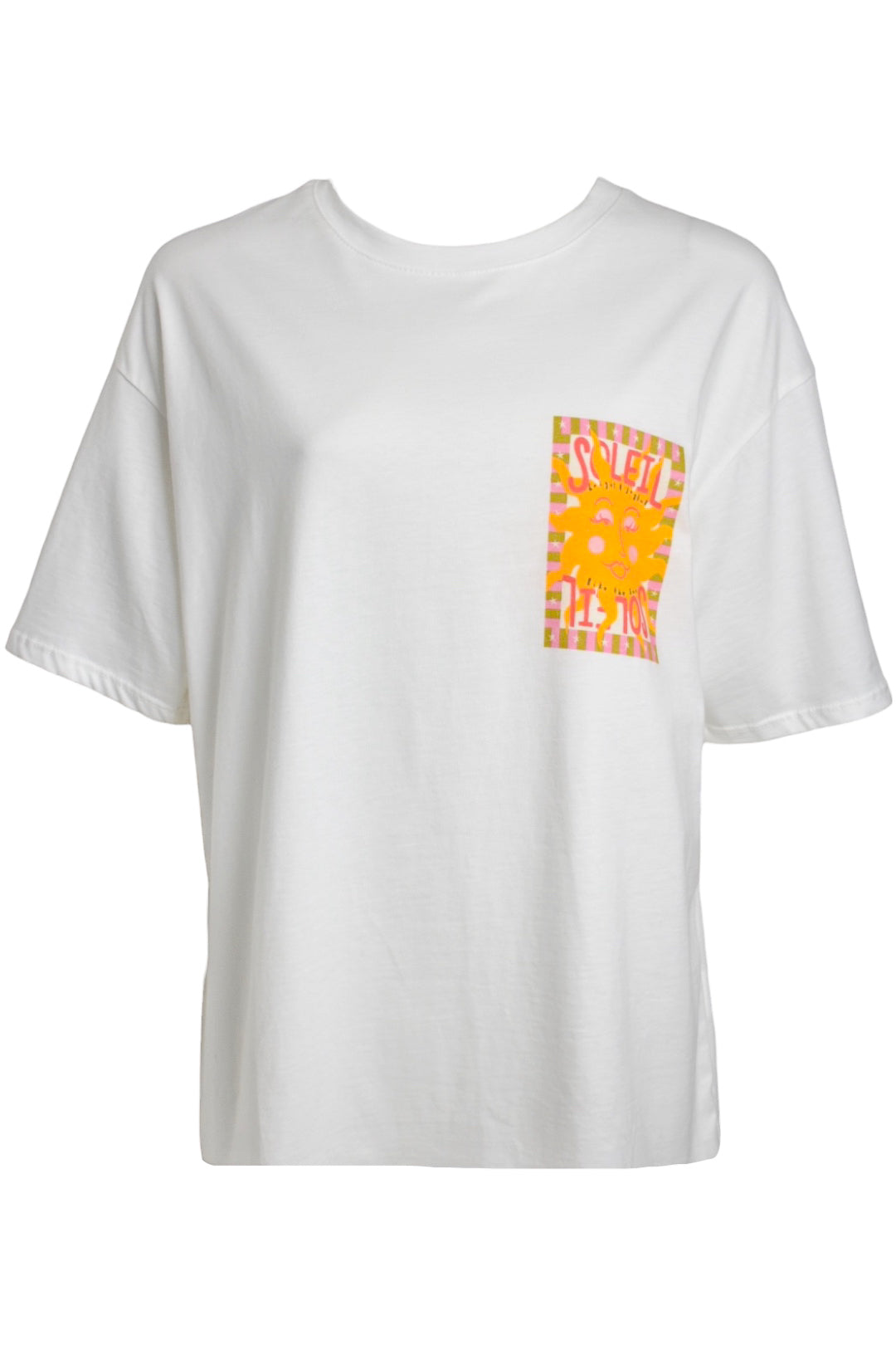 White Soliel Print T-Shirt