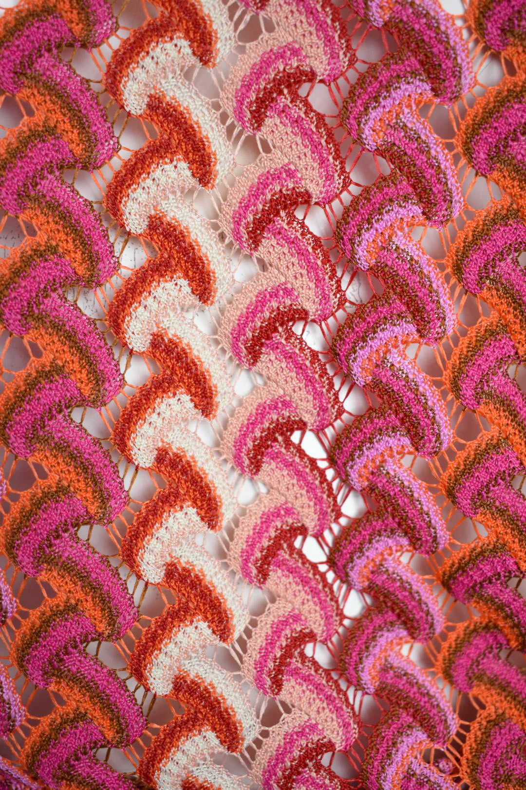 Pink Knitted Zig Zag Trousers Co-ord